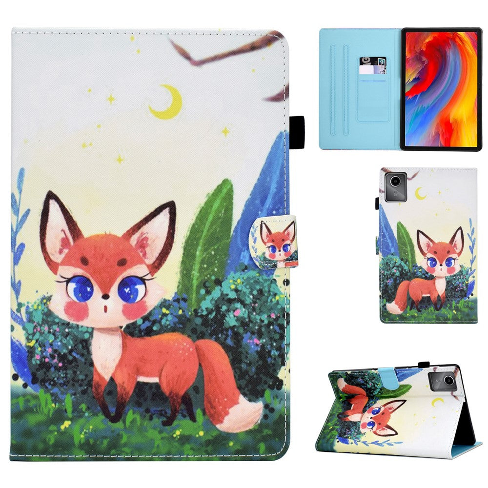 For Lenovo Tab M11 / Xiaoxin Pad 11 2024 Case Pattern Printing PU Leather Stand Tablet Cover - Small Fox
