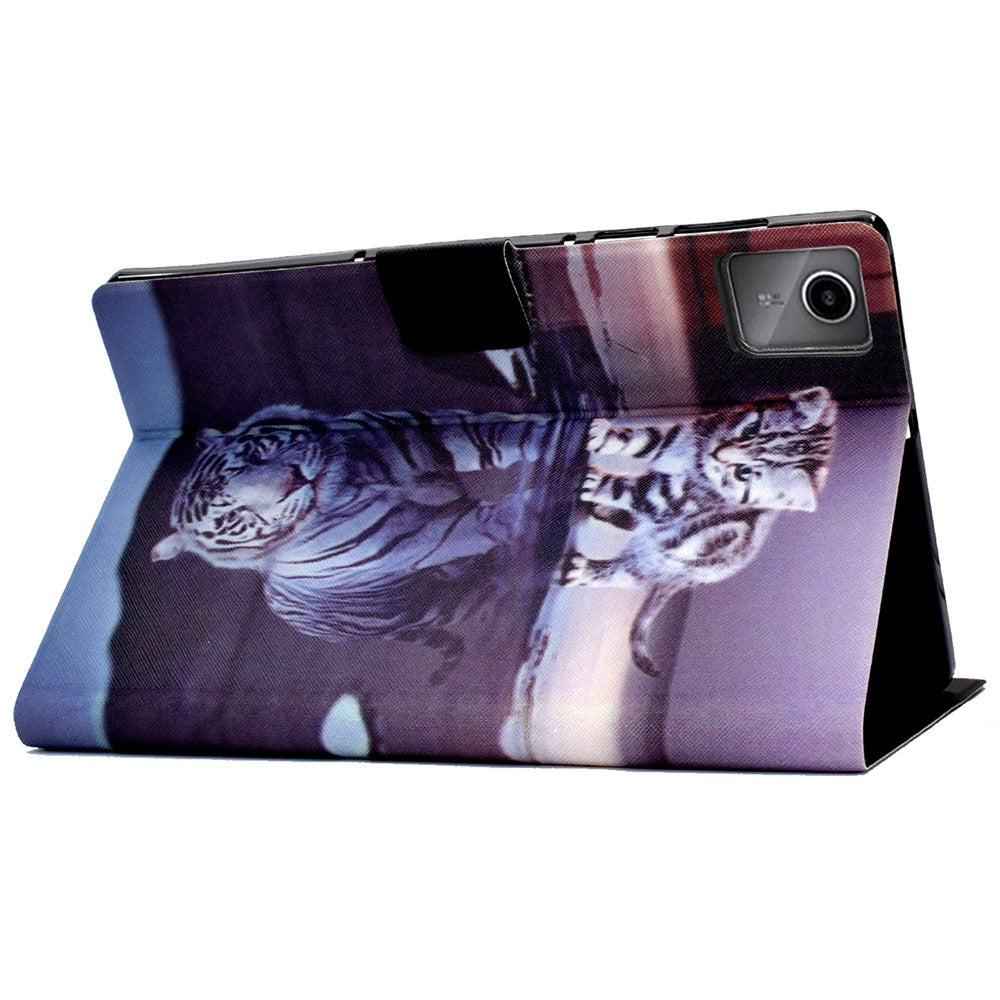 For Lenovo Tab M11 / Xiaoxin Pad 11 2024 Case Stand Pattern Printed Tablet Shell - Cat and Tiger