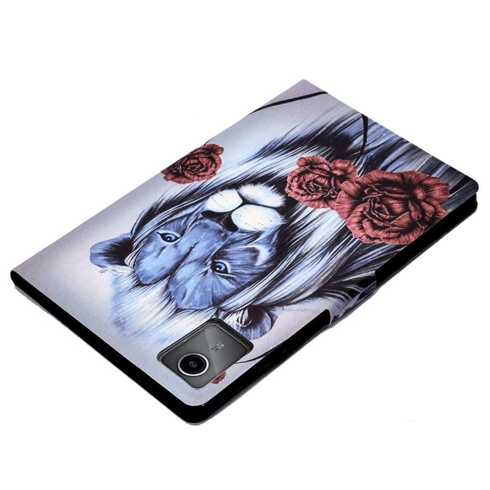 For Lenovo Tab M11 / Xiaoxin Pad 11 2024 Case Stand Pattern Printed Tablet Shell - Rose and Lion