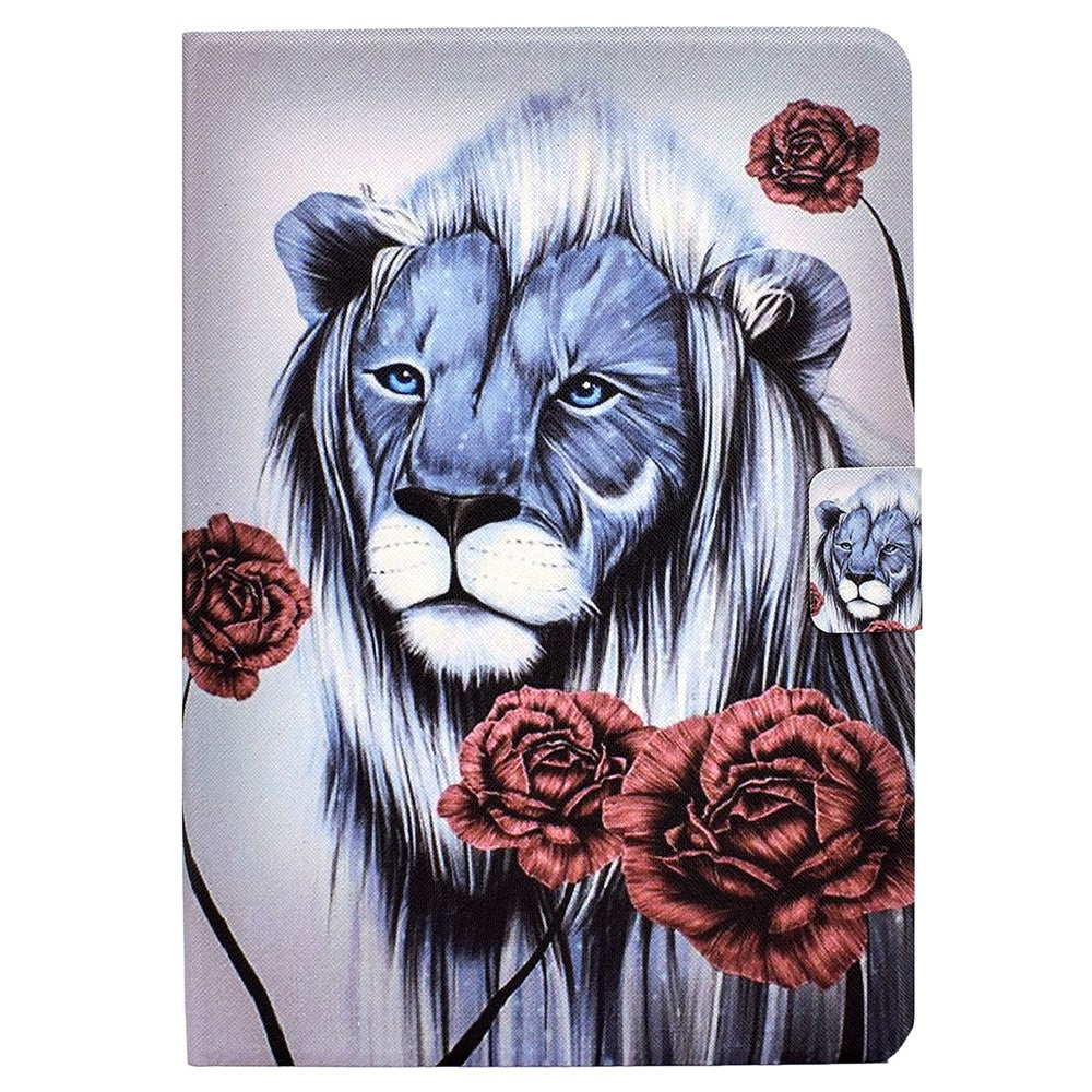 For Lenovo Tab M11 / Xiaoxin Pad 11 2024 Case Stand Pattern Printed Tablet Shell - Rose and Lion