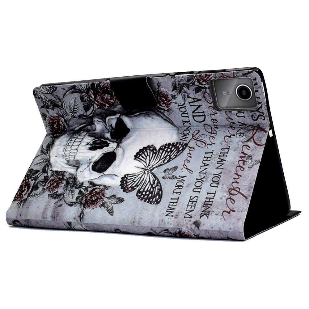 For Lenovo Tab M11 / Xiaoxin Pad 11 2024 Case Stand Pattern Printed Tablet Shell - Skull