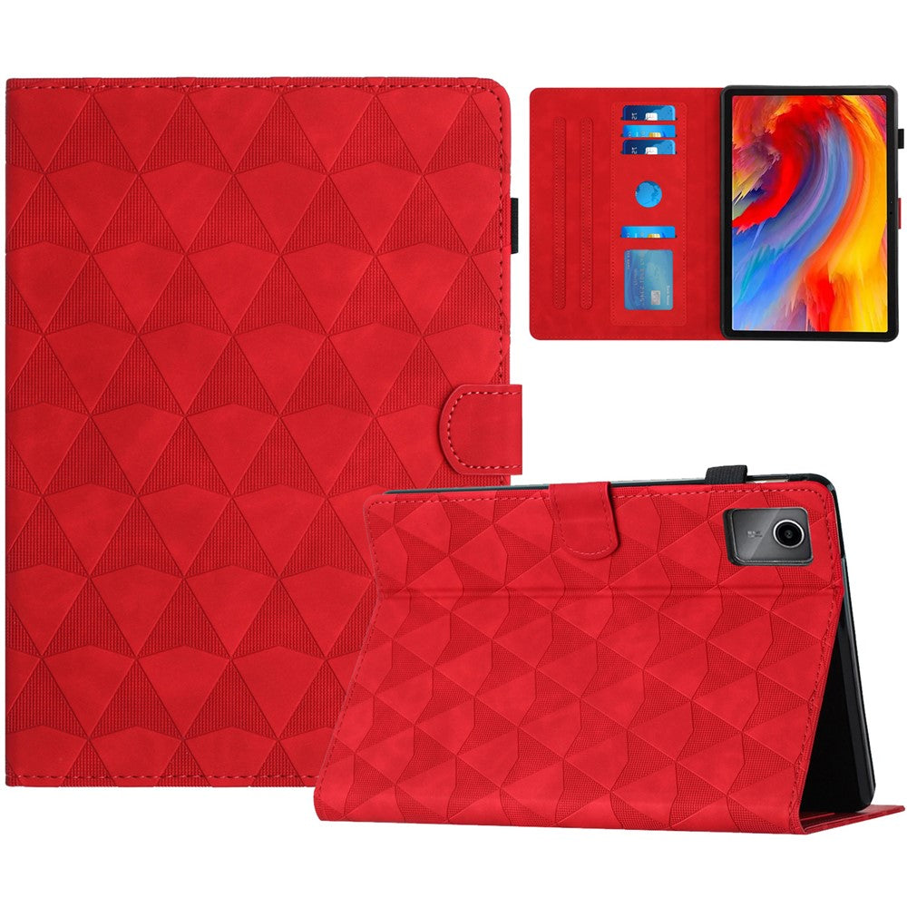 For Lenovo Tab M11 / Xiaoxin Pad 11 2024 Case Leather Stand Flip Tablet Cover with Card Holder - Red