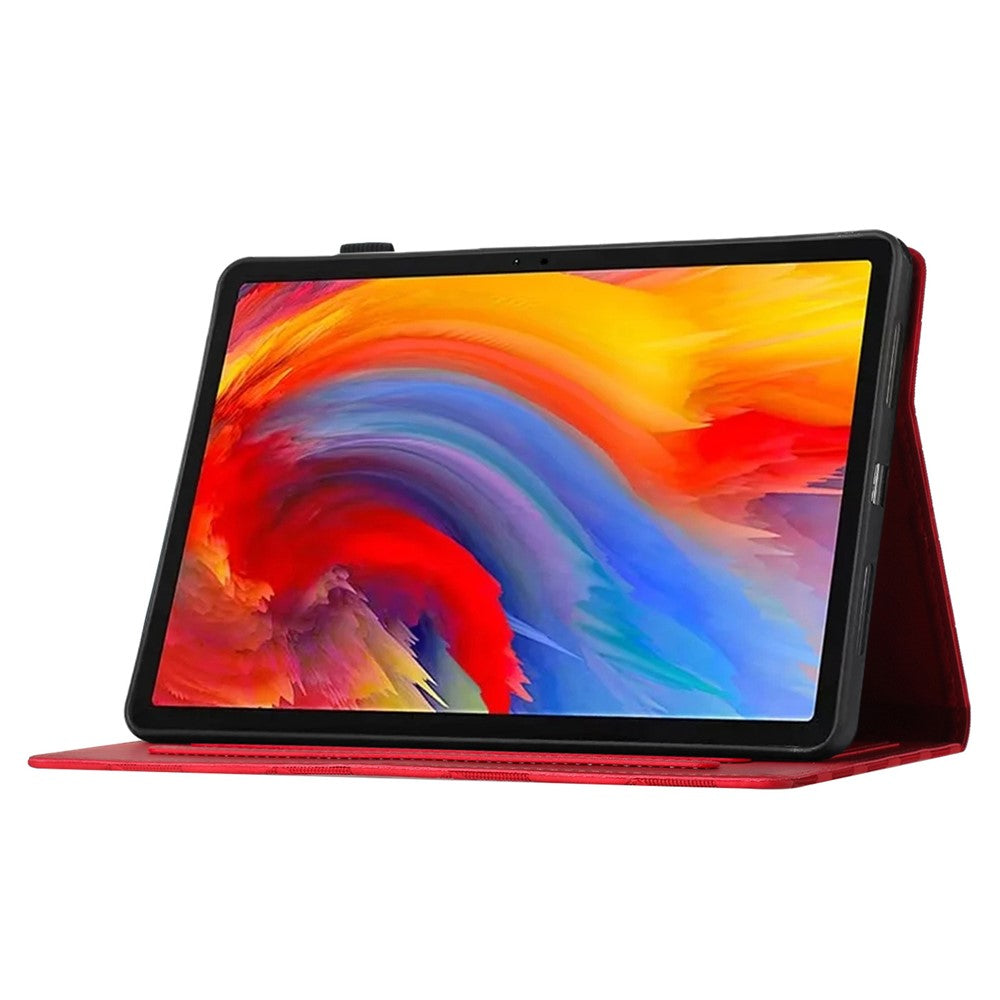 For Lenovo Tab M11 / Xiaoxin Pad 11 2024 Case Leather Stand Flip Tablet Cover with Card Holder - Red