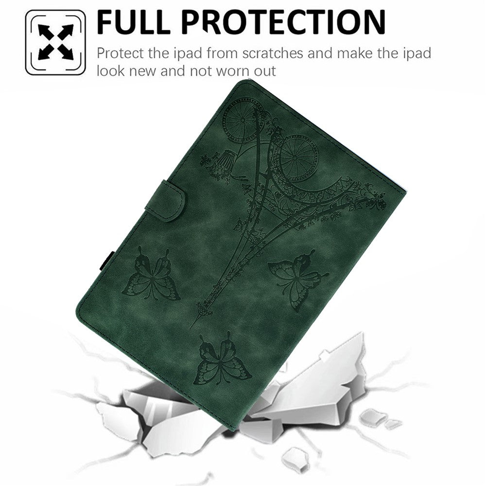 For Lenovo Tab M11 / Xiaoxin Pad 11 2024 Case Microfiber Leather Iron Tower Pattern Tablet Cover - Green