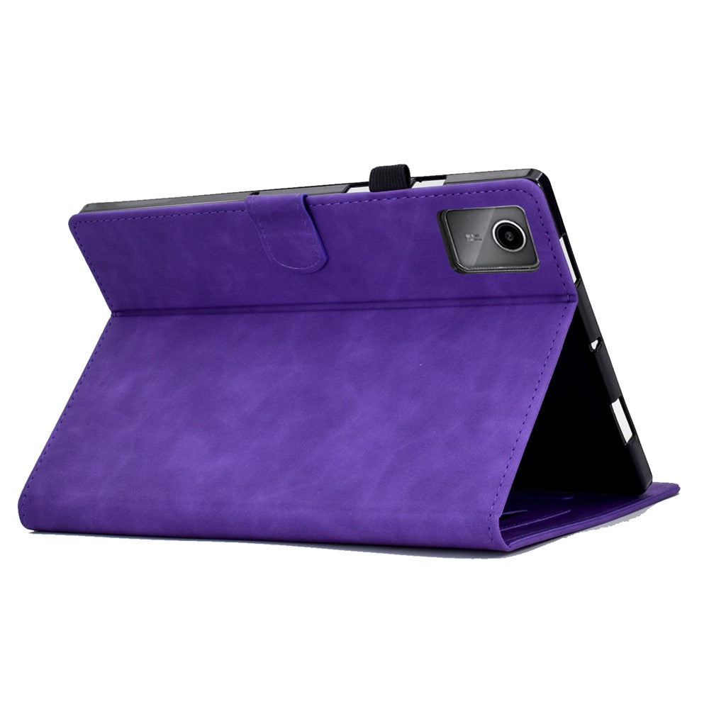 For Lenovo Tab M11 / Xiaoxin Pad 11 2024 Case Microfiber Leather Iron Tower Pattern Tablet Cover - Purple