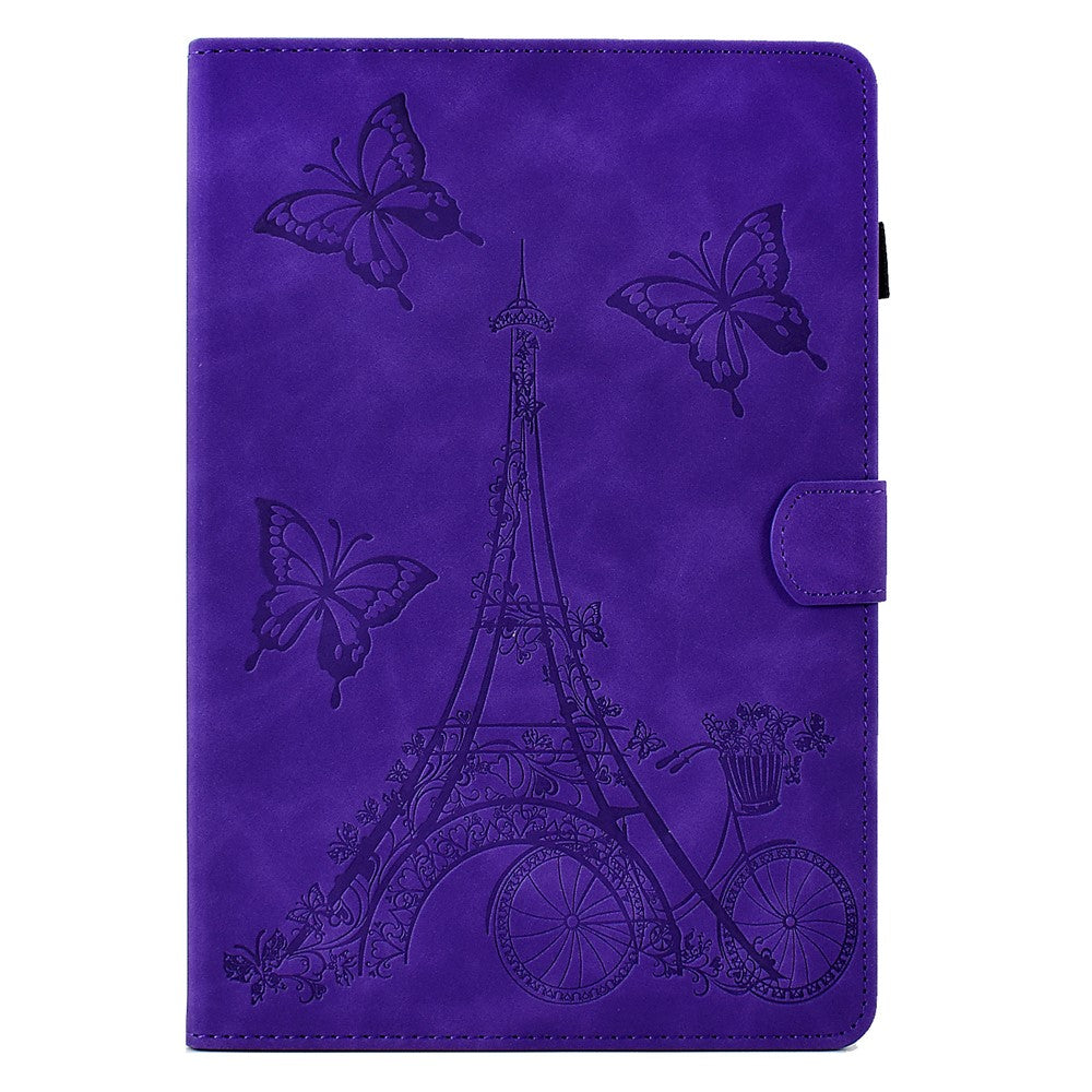 For Lenovo Tab M11 / Xiaoxin Pad 11 2024 Case Microfiber Leather Iron Tower Pattern Tablet Cover - Purple
