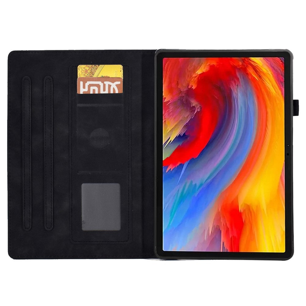 For Lenovo Tab M11 / Xiaoxin Pad 11 2024 Case Microfiber Leather Iron Tower Pattern Tablet Cover - Black