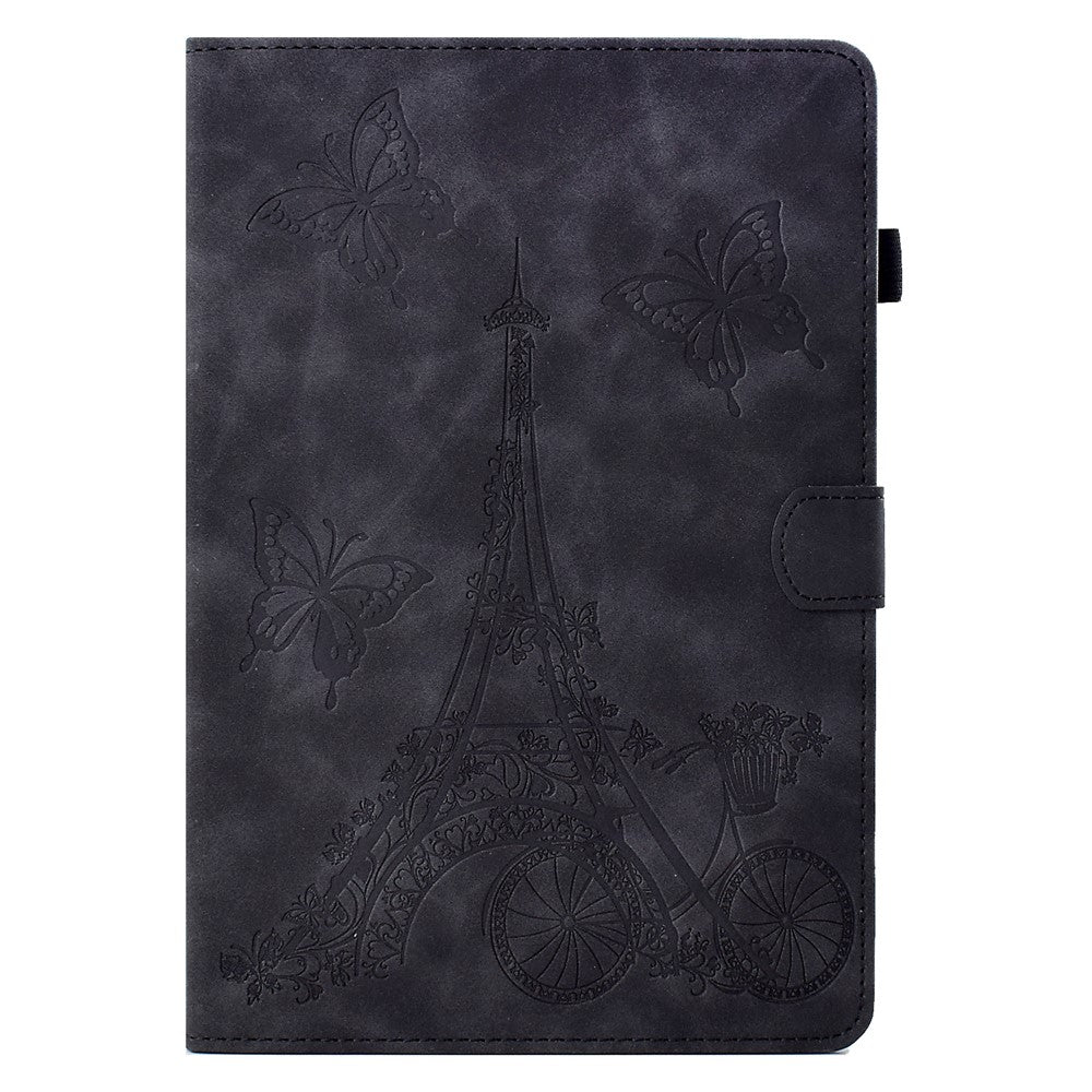For Lenovo Tab M11 / Xiaoxin Pad 11 2024 Case Microfiber Leather Iron Tower Pattern Tablet Cover - Black