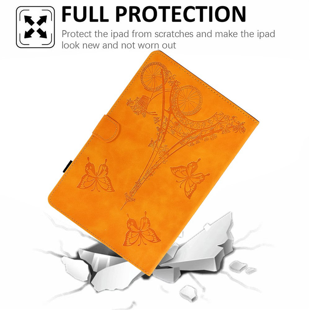 For Lenovo Tab M11 / Xiaoxin Pad 11 2024 Case Microfiber Leather Iron Tower Pattern Tablet Cover - Khaki