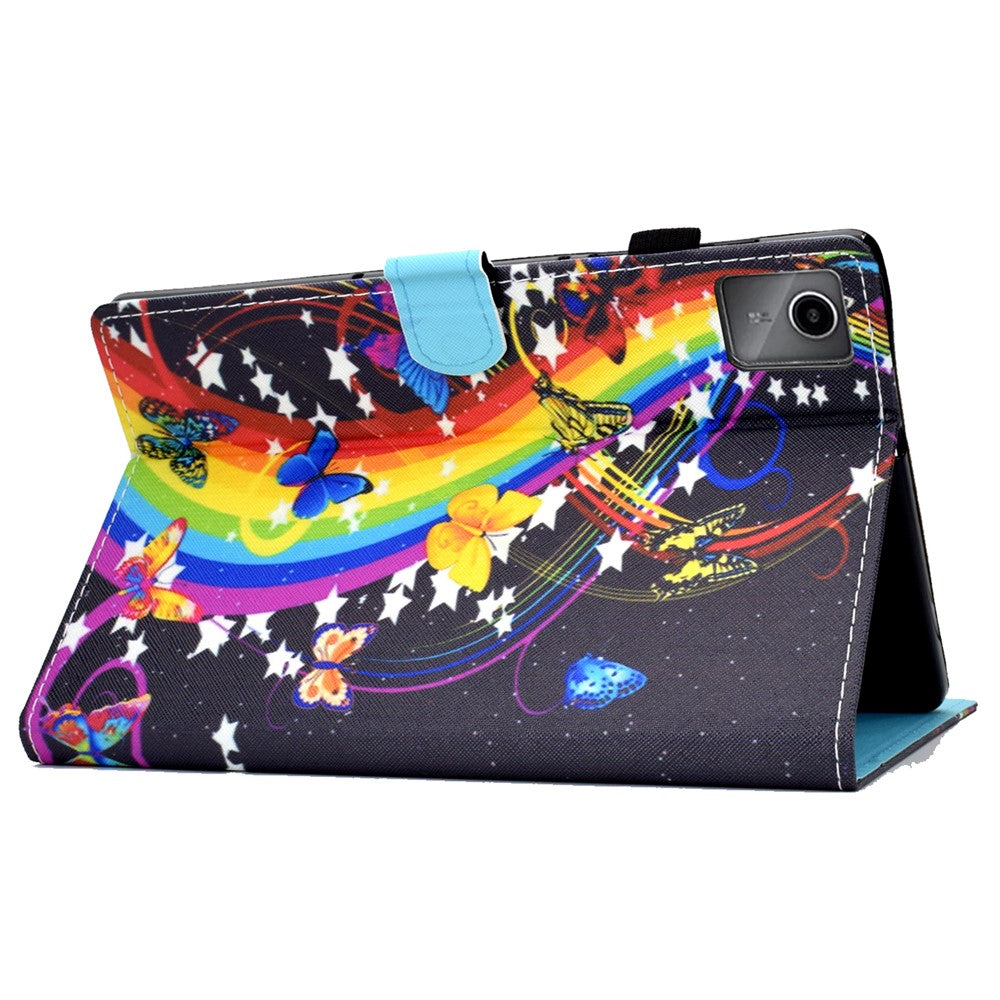 For Lenovo Tab M11 / Xiaoxin Pad 11 2024 Leather Case Pattern Printing Tablet Cover with Card Slots - Music Butterfly