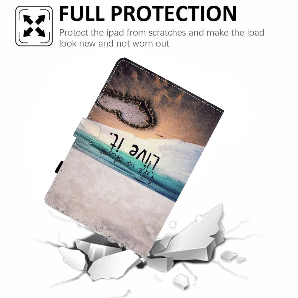 For Lenovo Tab M11 / Xiaoxin Pad 11 2024 Leather Case Pattern Printing Tablet Cover with Card Slots - Heart