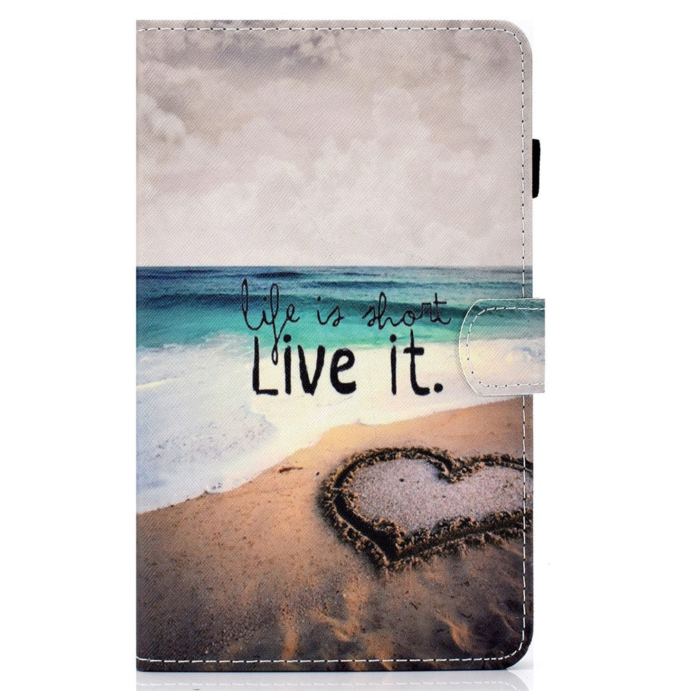 For Lenovo Tab M11 / Xiaoxin Pad 11 2024 Leather Case Pattern Printing Tablet Cover with Card Slots - Heart