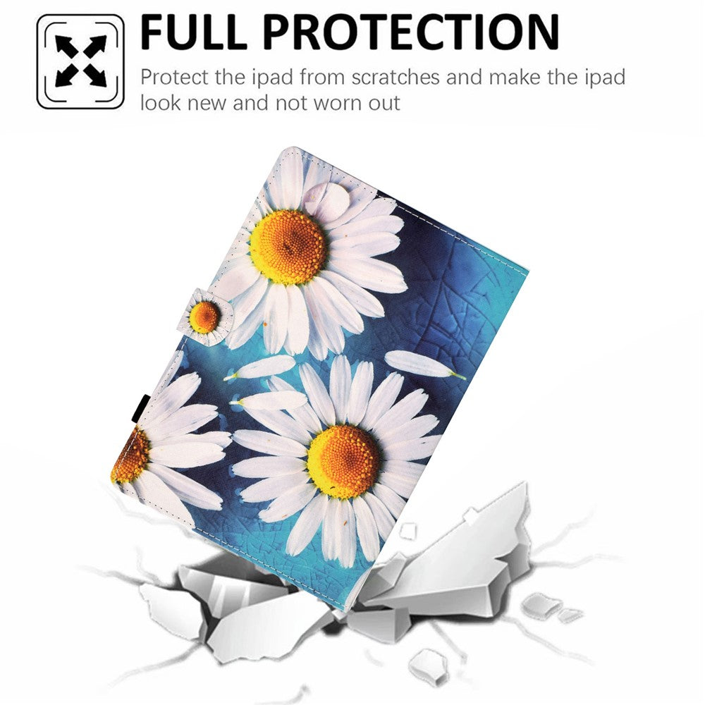 For Lenovo Tab M11 / Xiaoxin Pad 11 2024 Leather Case Pattern Printing Tablet Cover with Card Slots - Sunflower