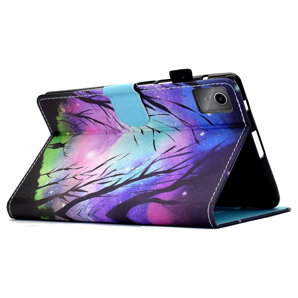 For Lenovo Tab M11 / Xiaoxin Pad 11 2024 Leather Case Pattern Printing Tablet Cover with Card Slots - Starry Sky / Deer