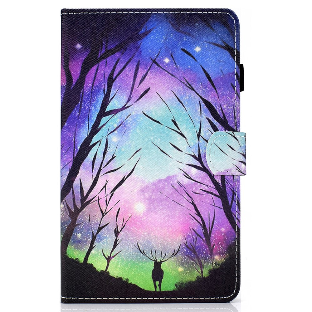 For Lenovo Tab M11 / Xiaoxin Pad 11 2024 Leather Case Pattern Printing Tablet Cover with Card Slots - Starry Sky / Deer
