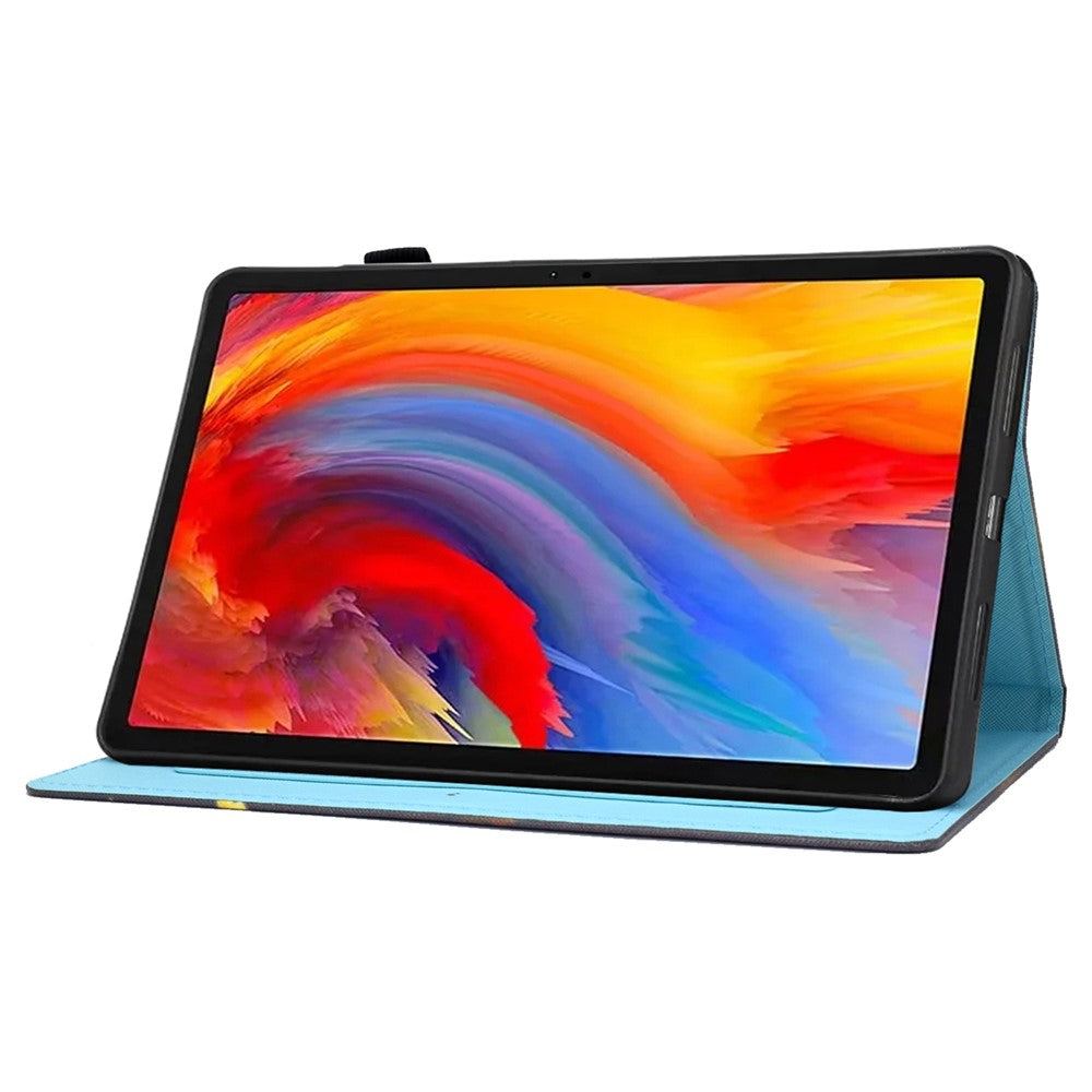 For Lenovo Tab M11 / Xiaoxin Pad 11 2024 Leather Case Pattern Printing Tablet Cover with Card Slots - Tie Cat