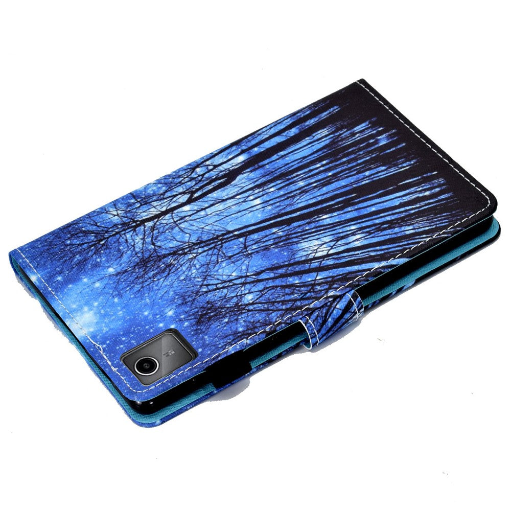 For Lenovo Tab M11 / Xiaoxin Pad 11 2024 Leather Case Pattern Printing Tablet Cover with Card Slots - Forest