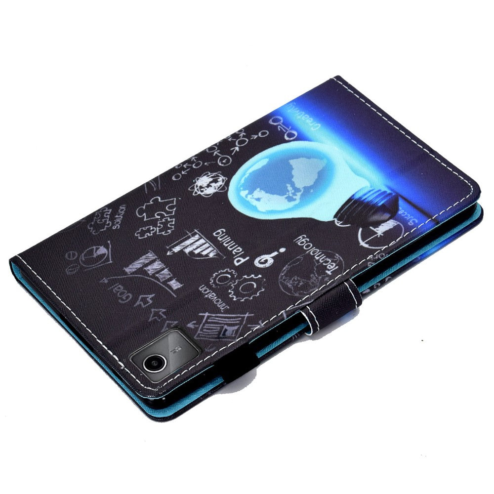 For Lenovo Tab M11 / Xiaoxin Pad 11 2024 Leather Case Pattern Printing Tablet Cover with Card Slots - Bulb
