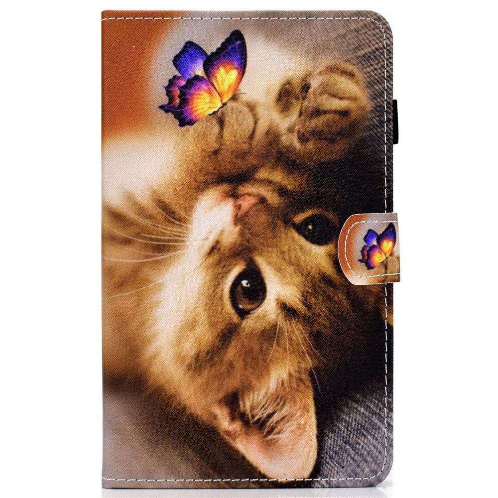For Lenovo Tab M11 / Xiaoxin Pad 11 2024 Leather Case Pattern Printing Tablet Cover with Card Slots - Butterfly and Cat