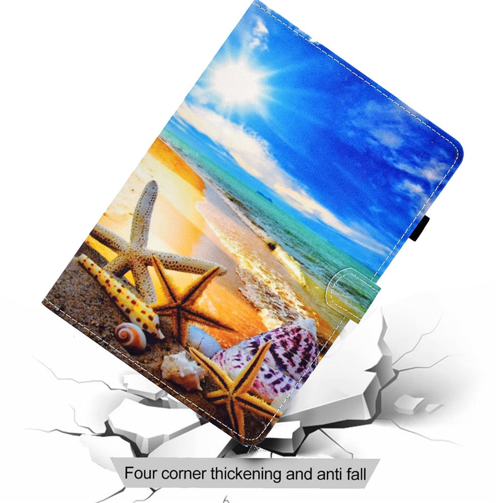 For Lenovo Tab M11 / Xiaoxin Pad 11 2024 Leather Case Pattern Printing Tablet Cover with Card Slots - Blue Sky