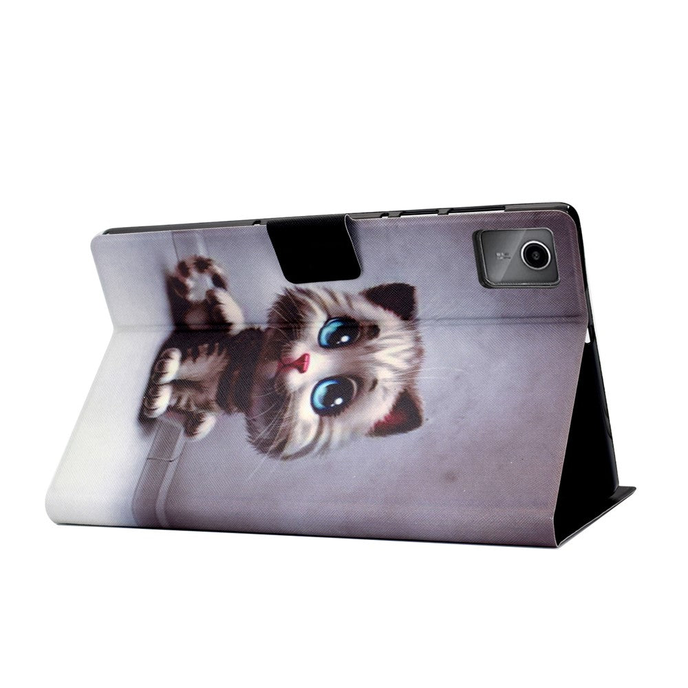 For Lenovo Tab M11 / Xiaoxin Pad 11 2024 Case Card Holder Pattern Leather Tablet Cover - Kitten