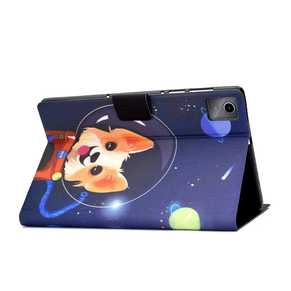 For Lenovo Tab M11 / Xiaoxin Pad 11 2024 Case Card Holder Pattern Leather Tablet Cover - Space Dog