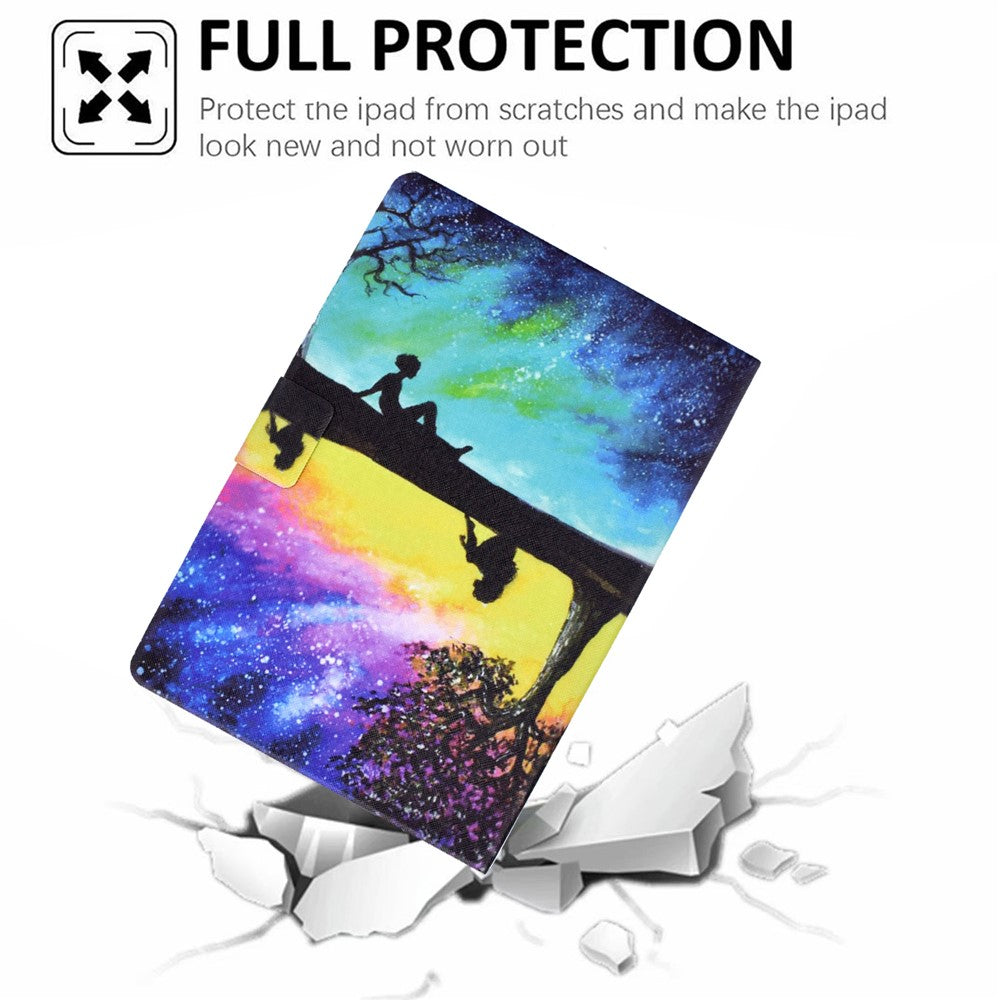 For Lenovo Tab M11 / Xiaoxin Pad 11 2024 Case Card Holder Pattern Leather Tablet Cover - Starry Sky and Inverted Image