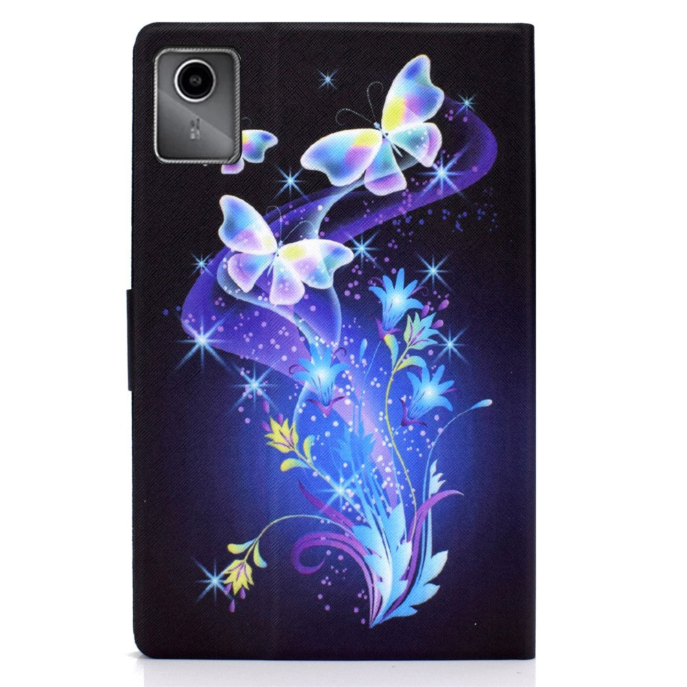 For Lenovo Tab M11 / Xiaoxin Pad 11 2024 Case Card Holder Pattern Leather Tablet Cover - Butterfly and Flower