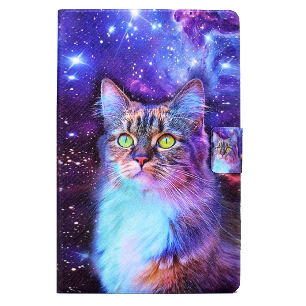 For Lenovo Tab M11 / Xiaoxin Pad 11 2024 Case Card Holder Pattern Leather Tablet Cover - Sky and Cat