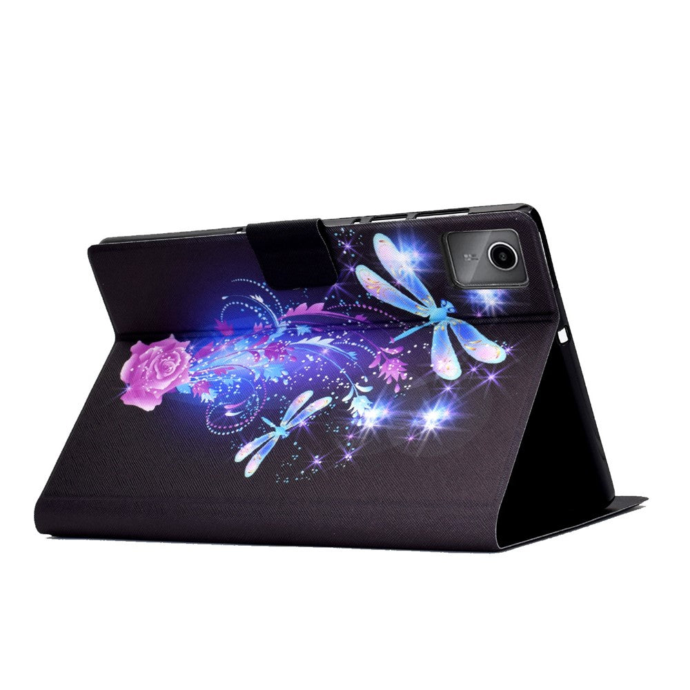 For Lenovo Tab M11 / Xiaoxin Pad 11 2024 Case Card Holder Pattern Leather Tablet Cover - Dragonfly