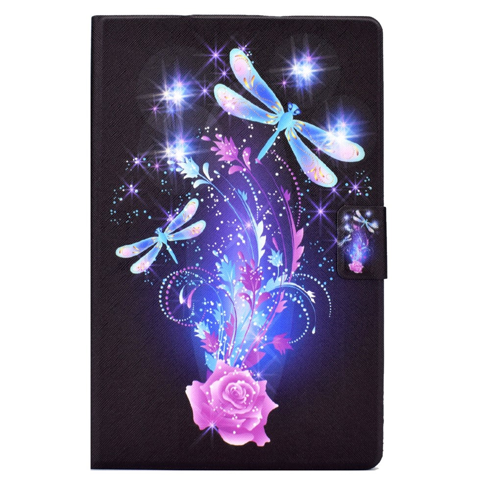 For Lenovo Tab M11 / Xiaoxin Pad 11 2024 Case Card Holder Pattern Leather Tablet Cover - Dragonfly