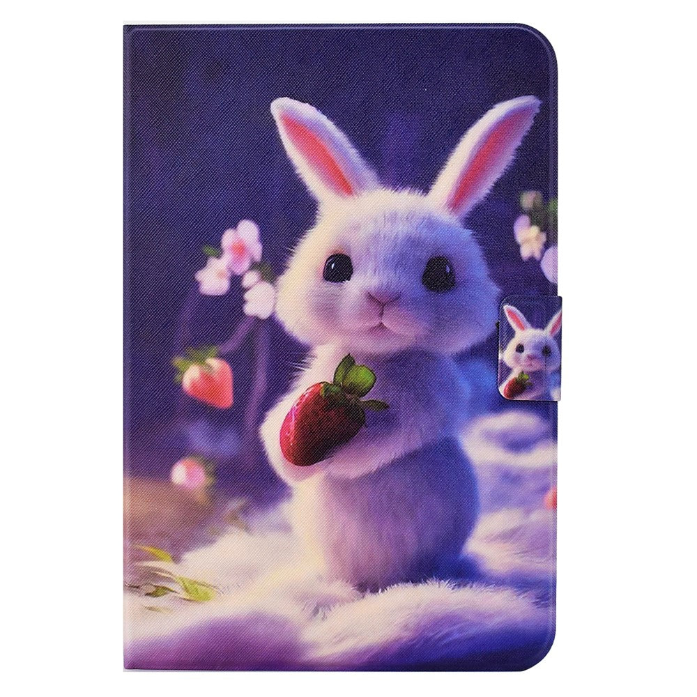 For Lenovo Tab M11 / Xiaoxin Pad 11 2024 Case Card Holder Pattern Leather Tablet Cover - Strawberry Bunny