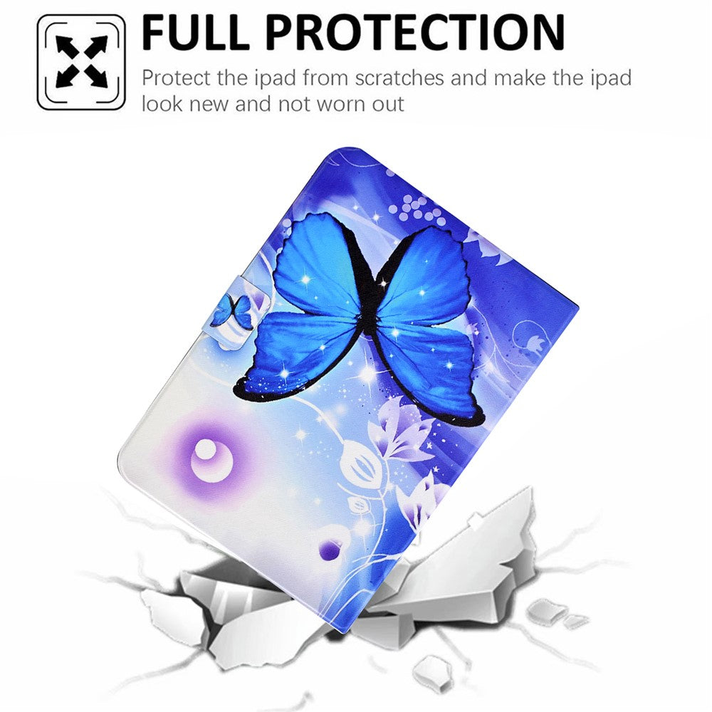 For Lenovo Tab M11 / Xiaoxin Pad 11 2024 Case Card Holder Pattern Leather Tablet Cover - Blue Butterfly