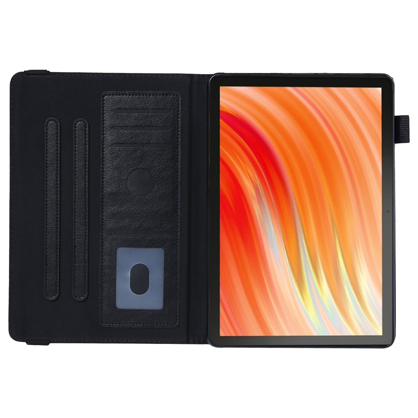 For Amazon Fire HD 10 (2021) / HD 10 (2023) Tablet Case PU Leather+TPU Card Slots Cover - Black