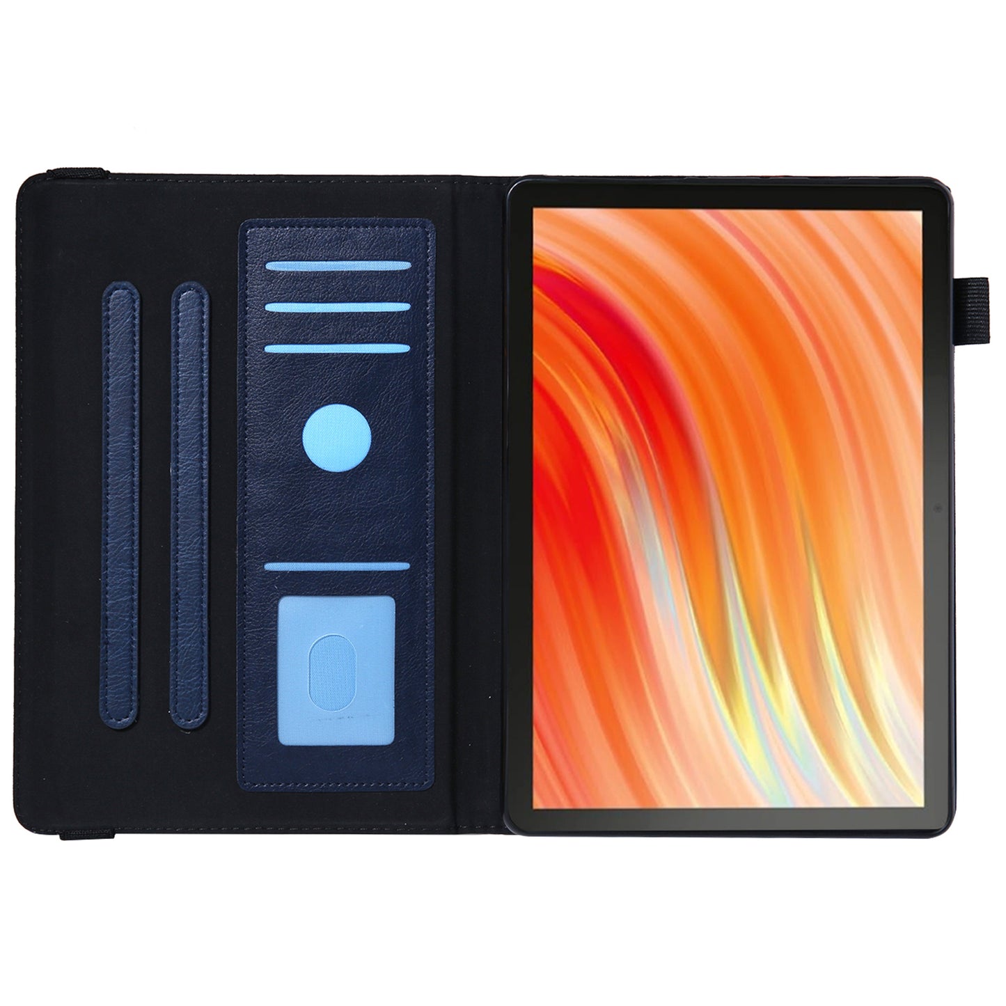 For Amazon Fire HD 10 (2021) / HD 10 (2023) Tablet Case PU Leather+TPU Card Slots Cover - Sapphire