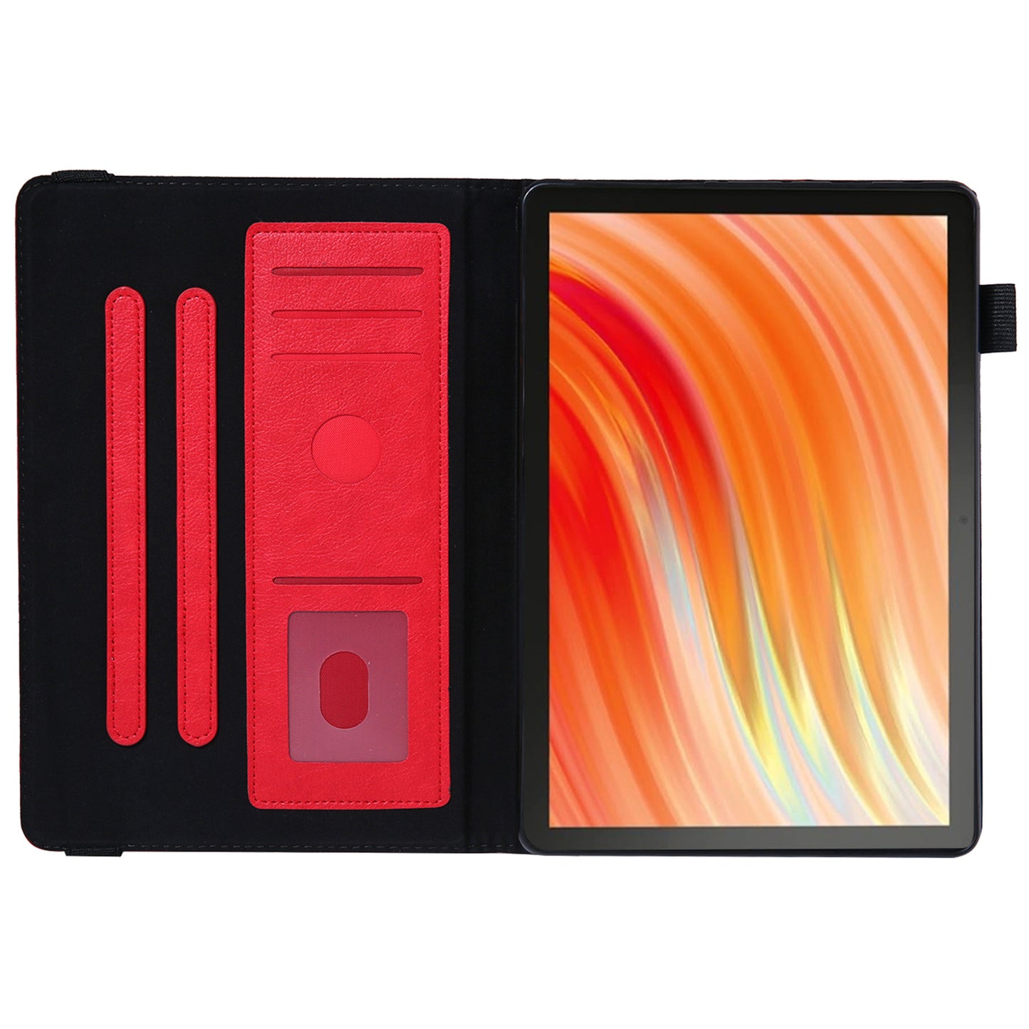 For Amazon Fire HD 10 (2021) / HD 10 (2023) Tablet Case PU Leather+TPU Card Slots Cover - Red