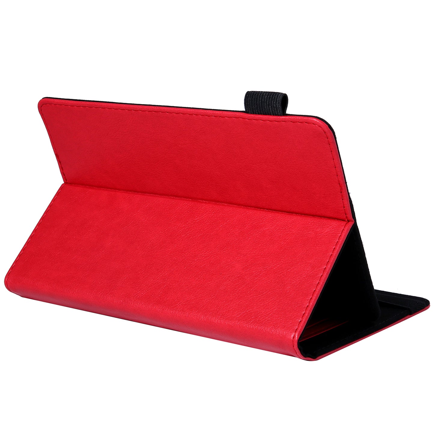 10-inch Tablet Case Card Slots PU Leather Flip Cover with Folding Stand - Red