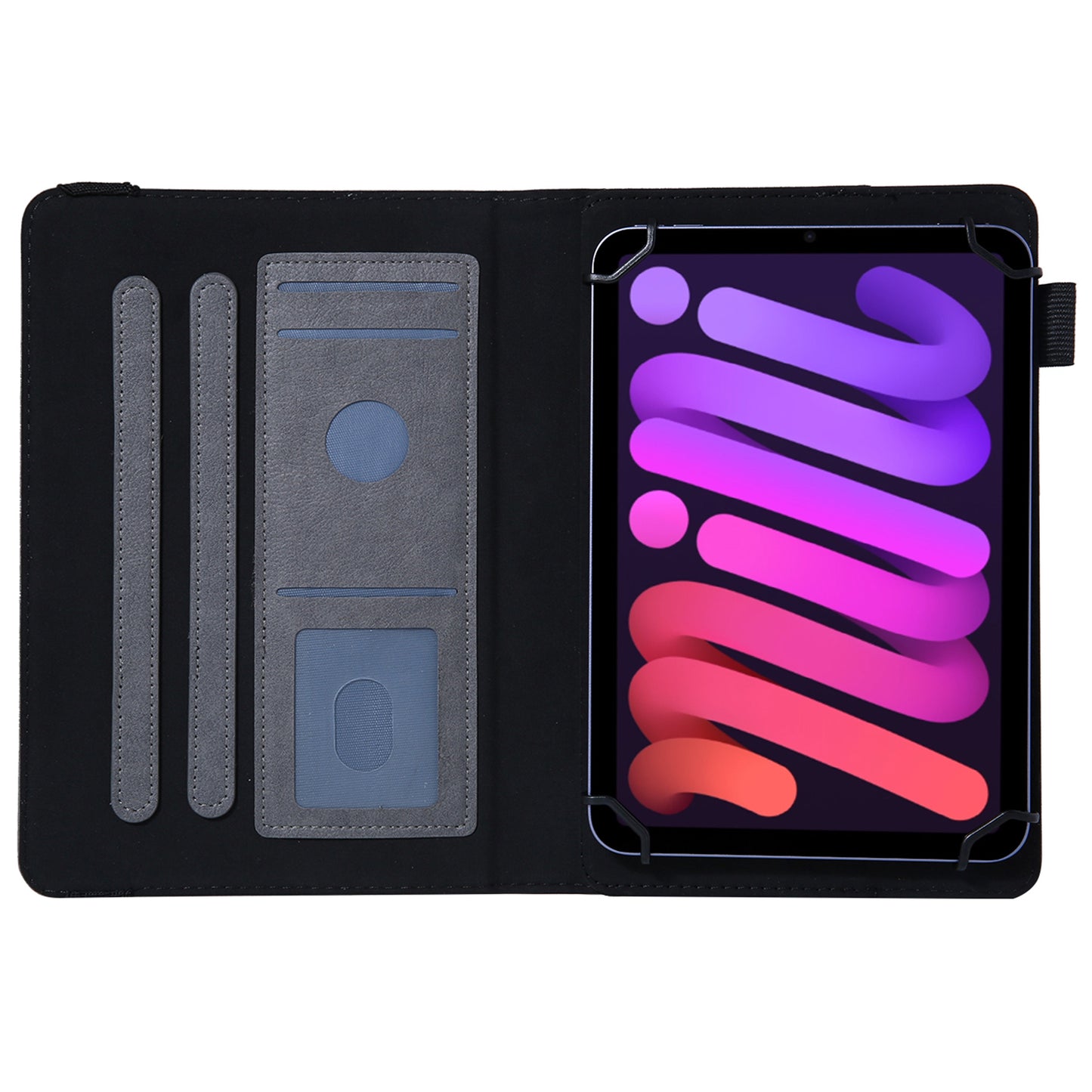 7-inch Tablet Leather Case Card Slots Stand Protective Cover - Grey