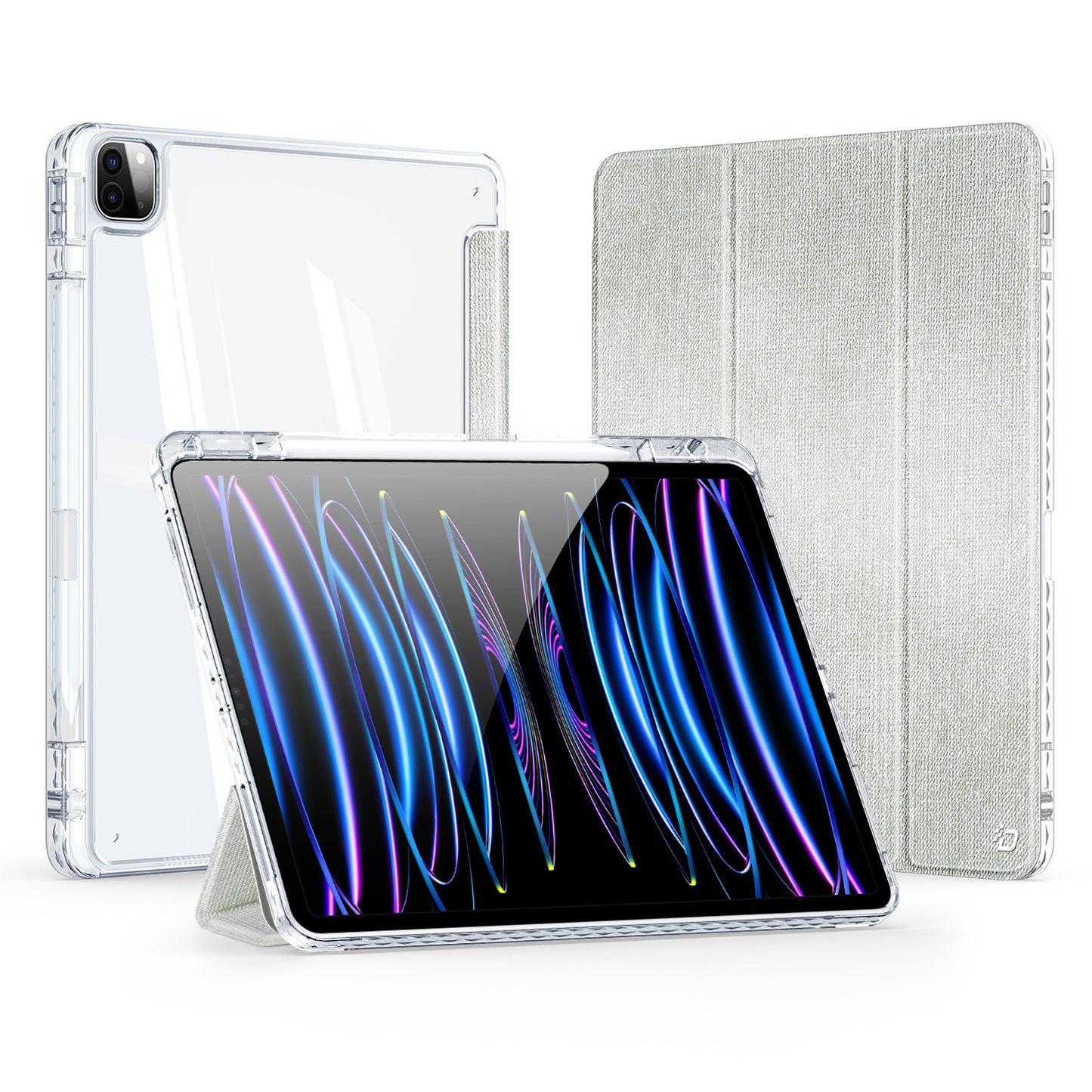 DUX DUCIS Unid Series For iPad Pro 12.9-inch (2018) (2020) (2021) (2022) TPU+PC+Leather Tablet Case with Auto Wake / Sleep - Light Green