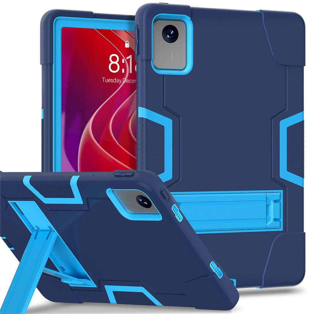 For Lenovo Tab M11 TB330FU / TB330XU / Xiaoxin Pad 11 2024 Case Robot Style Silicone + PC Kickstand Tablet Cover - Navy Blue / Blue