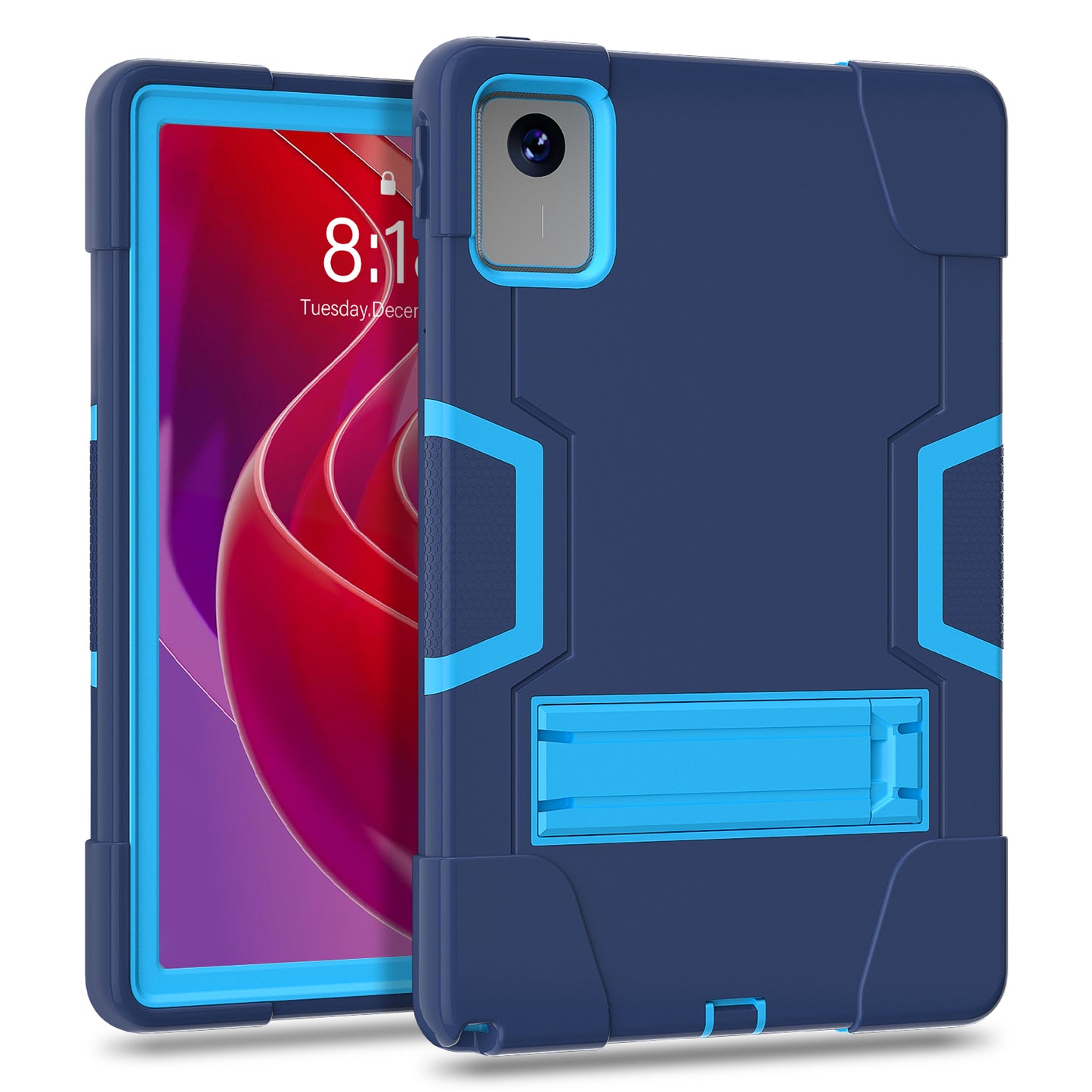 For Lenovo Tab M11 TB330FU / TB330XU Case Robot Style Silicone + PC Kickstand Tablet Cover - Navy Blue / Blue