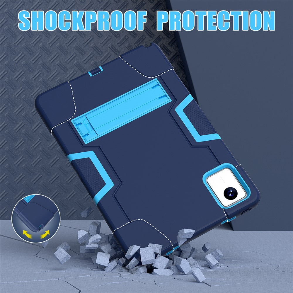 For Lenovo Tab M11 TB330FU / TB330XU / Xiaoxin Pad 11 2024 Case Robot Style Silicone + PC Kickstand Tablet Cover - Navy Blue / Blue