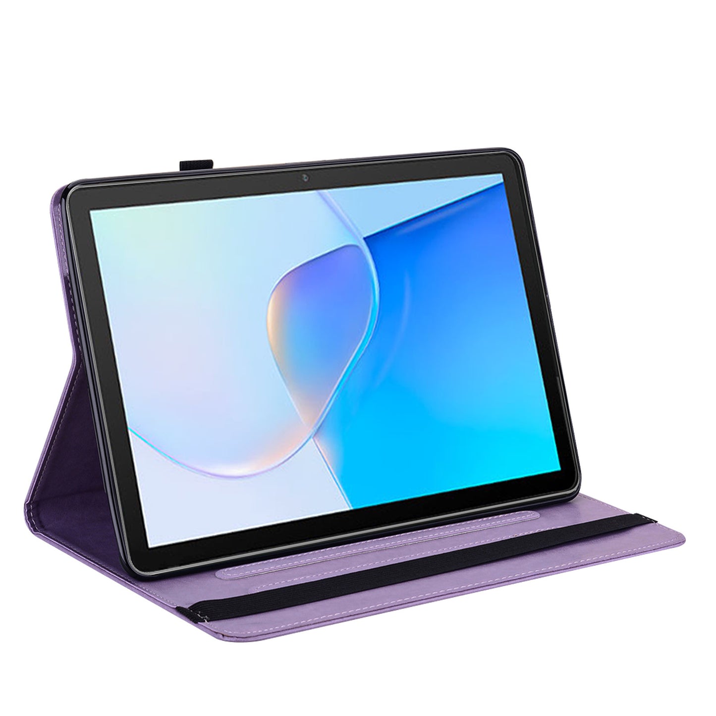 For Honor Pad X9 Case PU Leather Tree Deer Pattern Folding Stand Tablet Cover - Purple