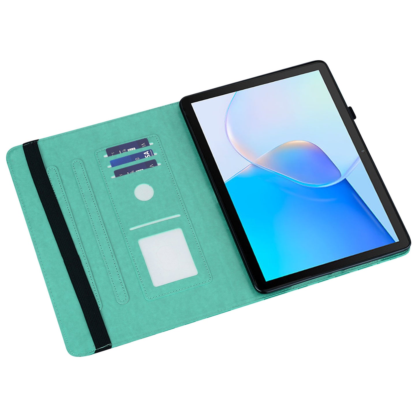 For Honor Pad X9 Case PU Leather Tree Deer Pattern Folding Stand Tablet Cover - Green