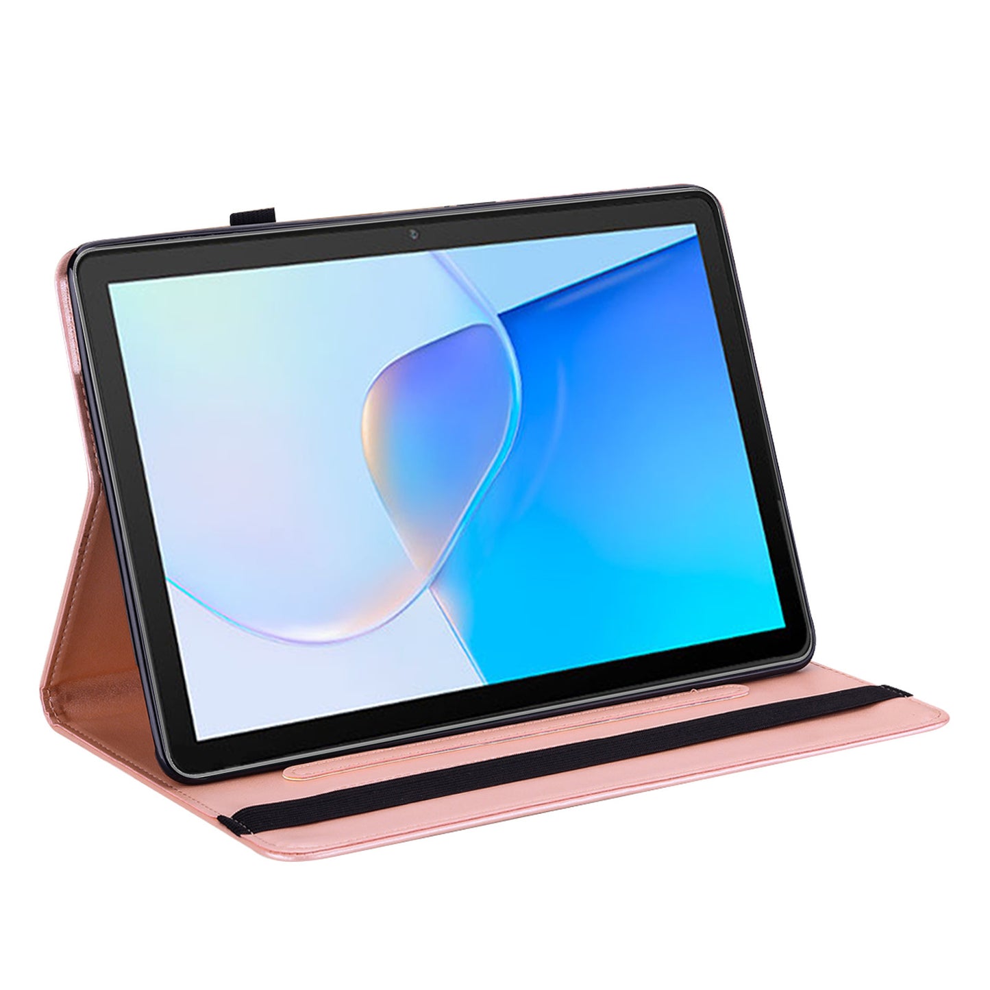 For Honor Pad X9 Case PU Leather Tree Deer Pattern Folding Stand Tablet Cover - Rose Gold