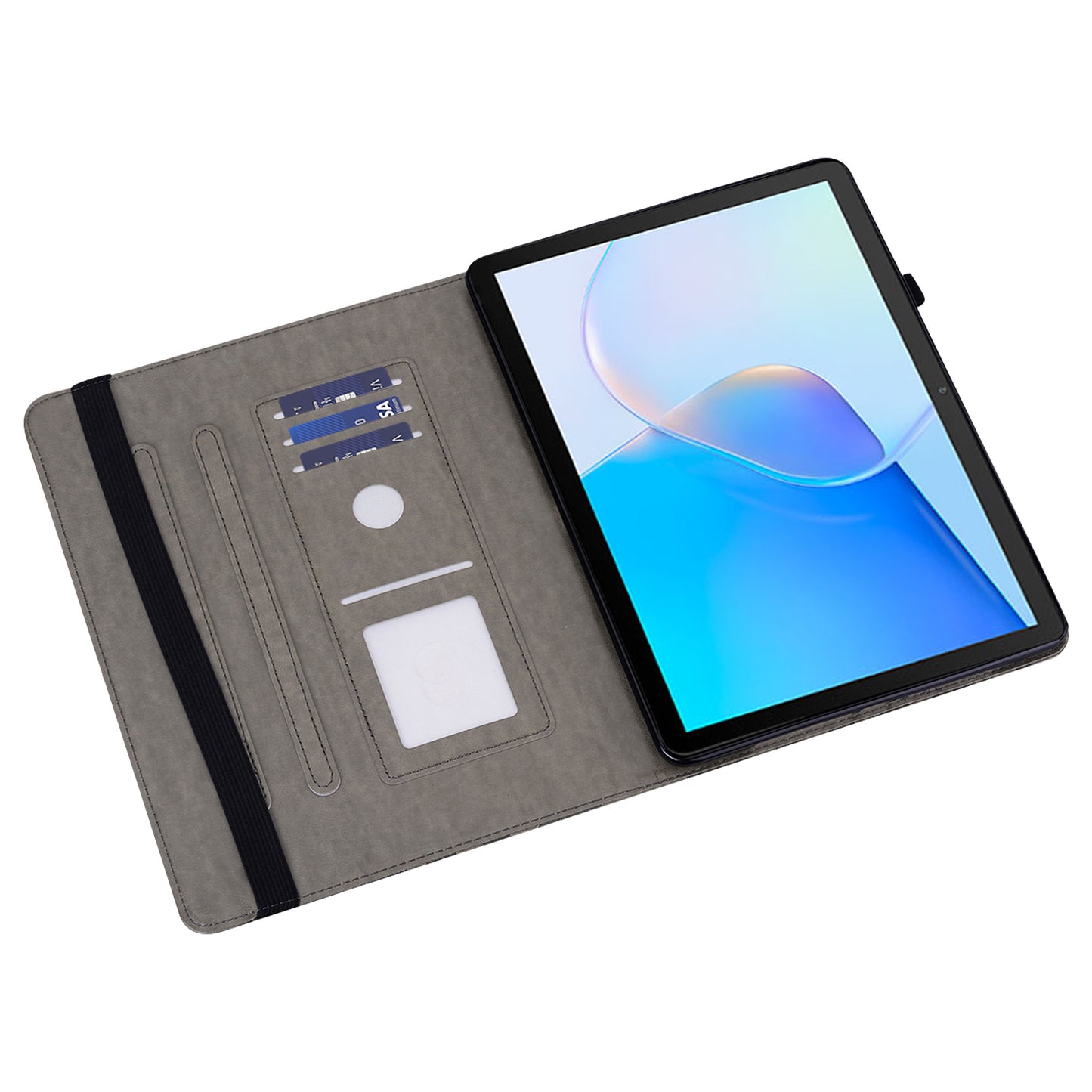 For Honor Pad X9 Case PU Leather Tree Deer Pattern Folding Stand Tablet Cover - Grey