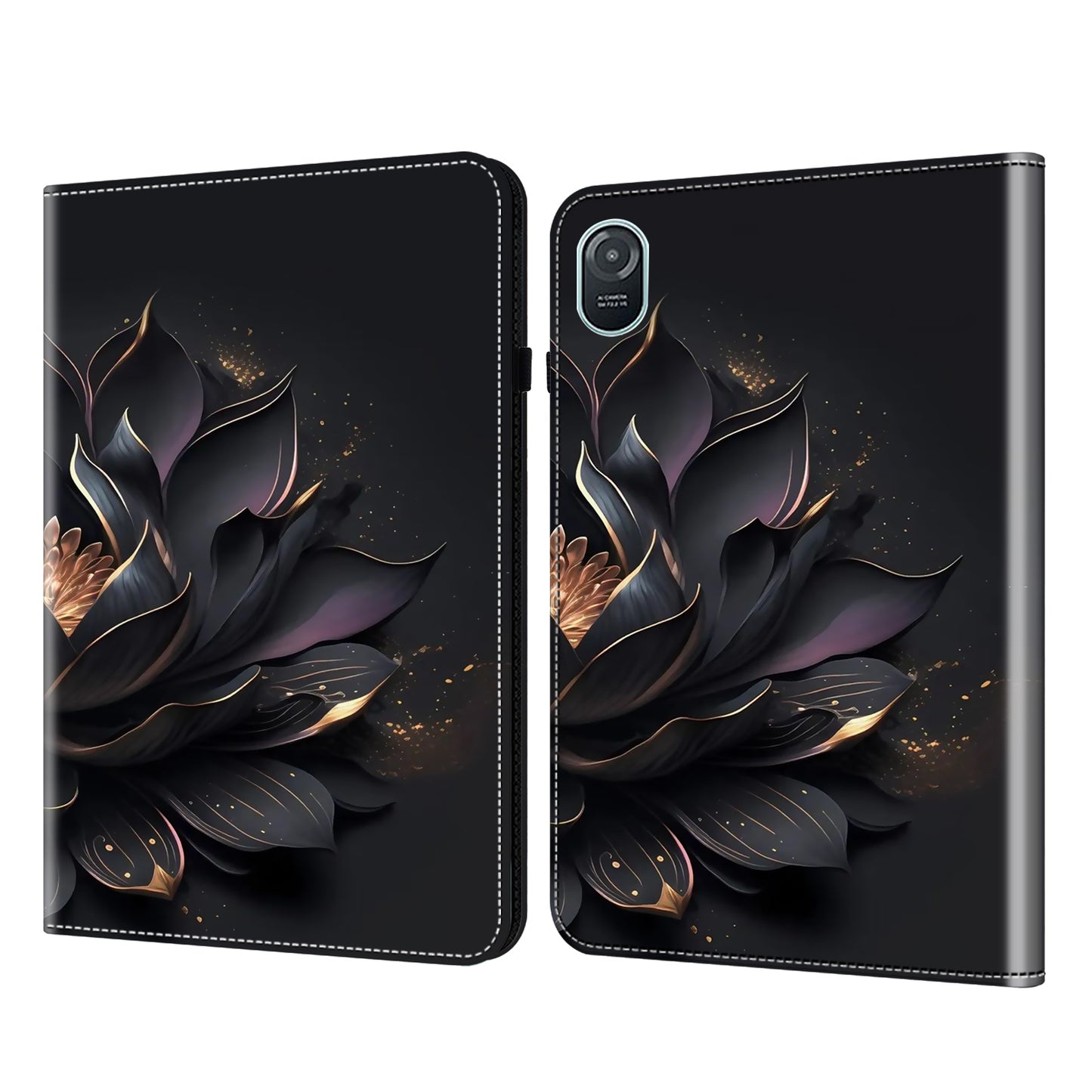 For Honor Pad 8 Case PU Leather Pattern Viewing Stand Card Slots Tablet Cover - Flower