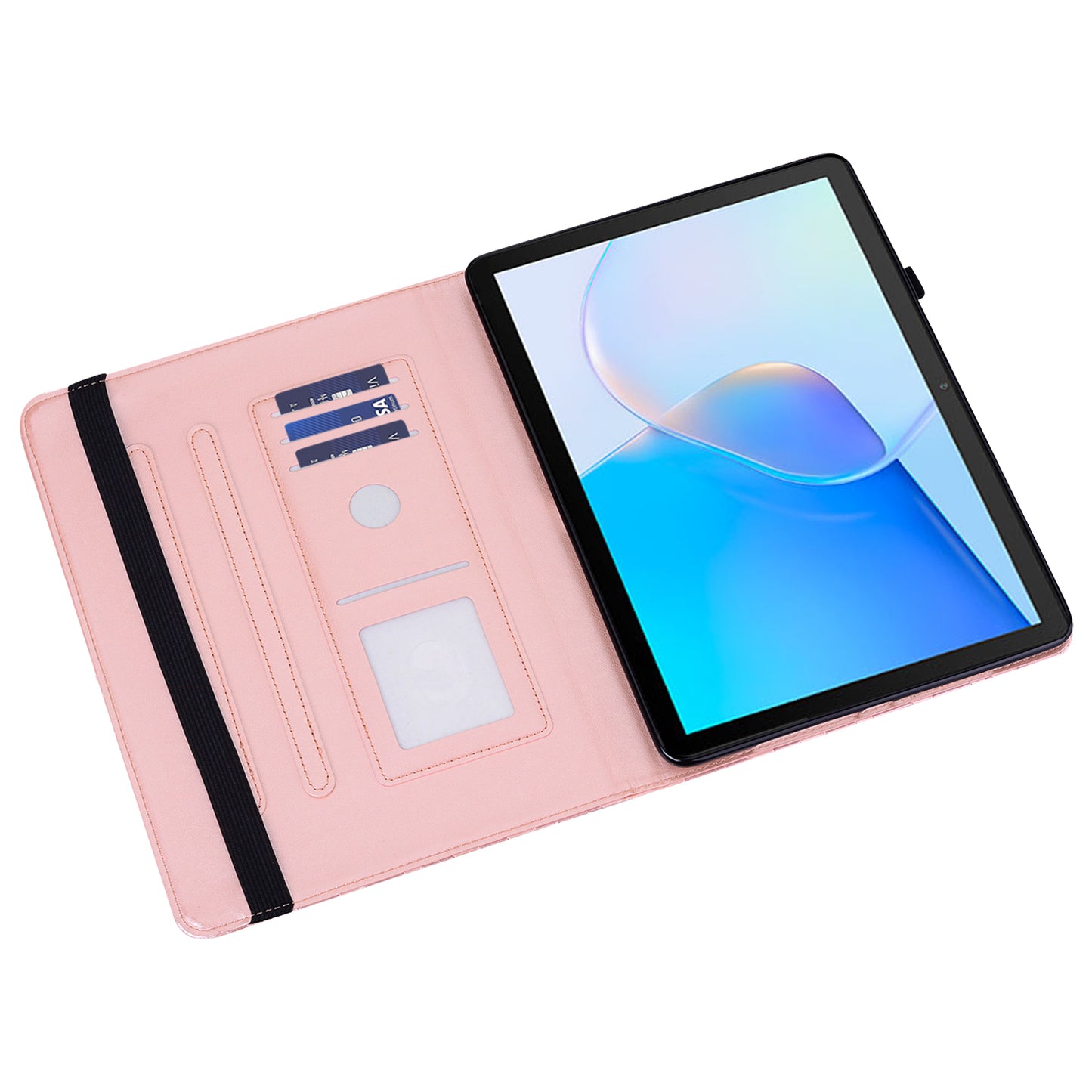 For Honor Pad 8 Case PU Leather Tree Deer Pattern Tablet Cover with Card Slots - Rose Gold