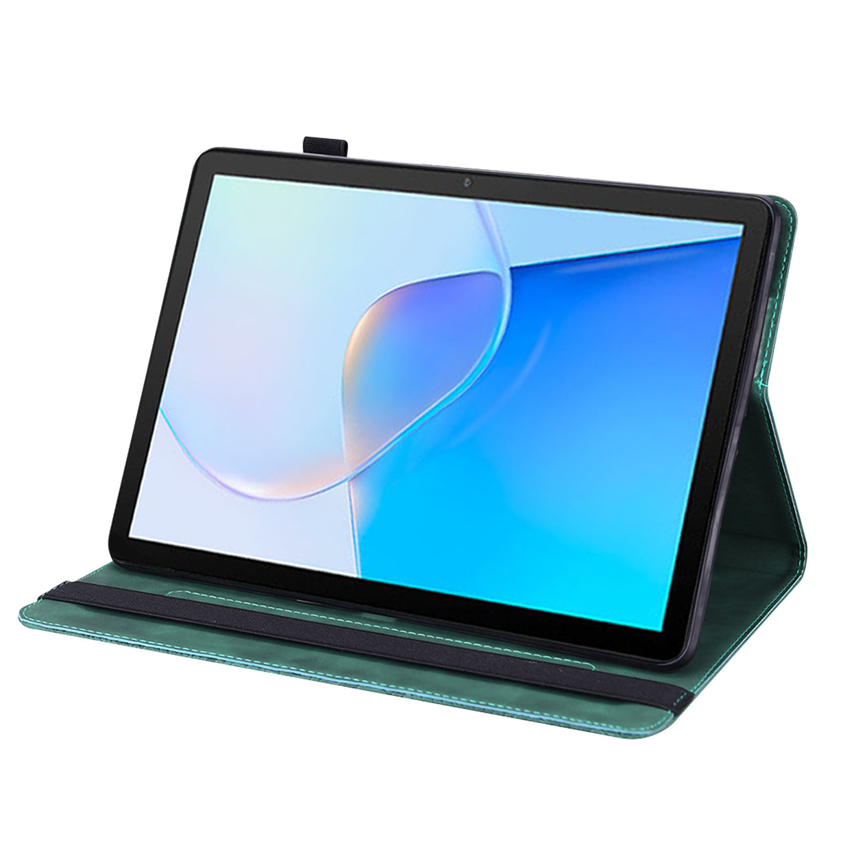 For Honor Pad 8 Case Flower Pattern PU Leather Card Slots Stand Protective Tablet Cover - Green