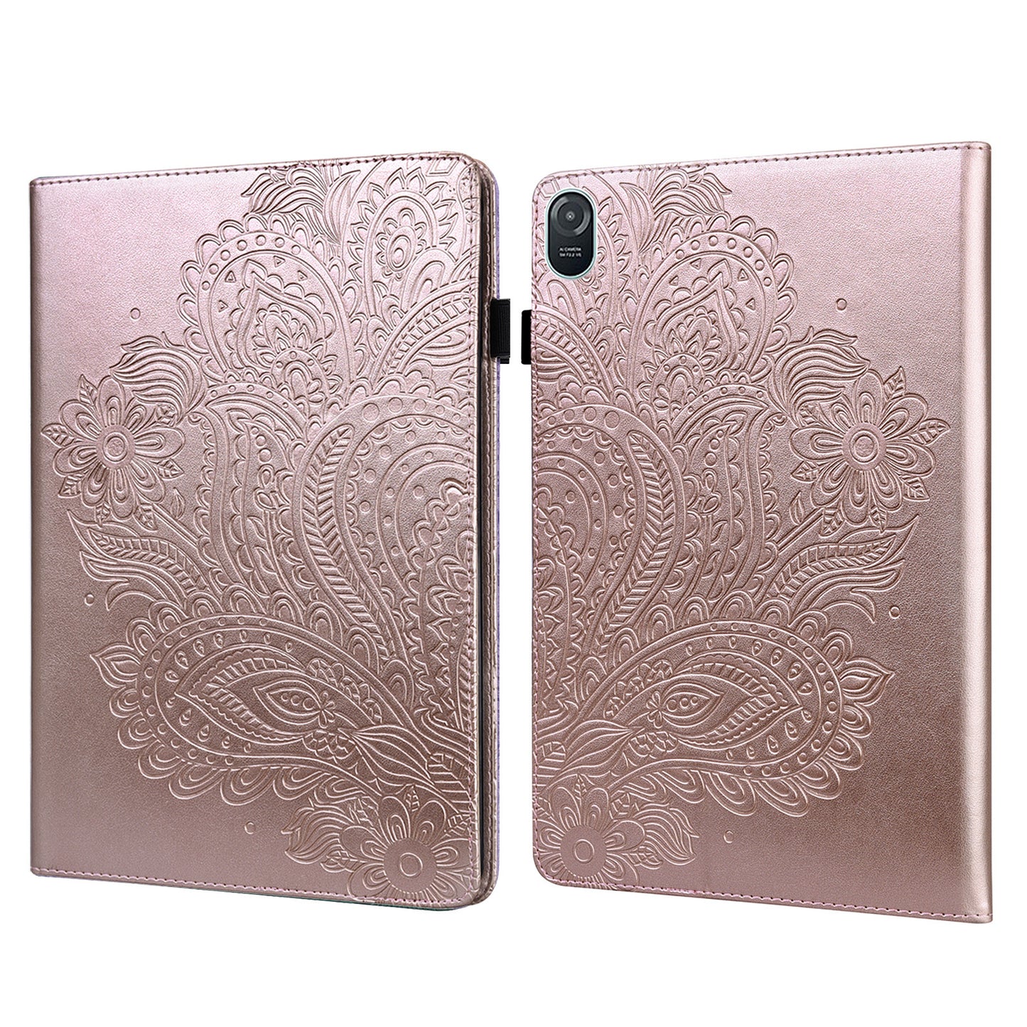 For Honor Pad 8 Case Flower Pattern PU Leather Card Slots Stand Protective Tablet Cover - Rose Gold